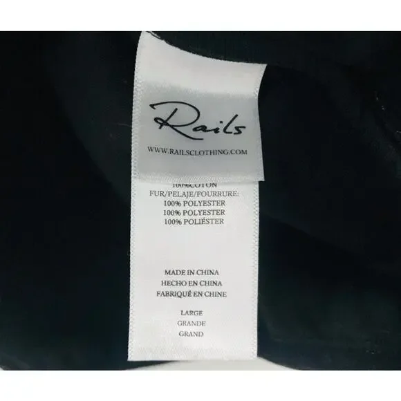 RAILS Saga Leopard Print Faux Shearling Pullover Fleece Jacket